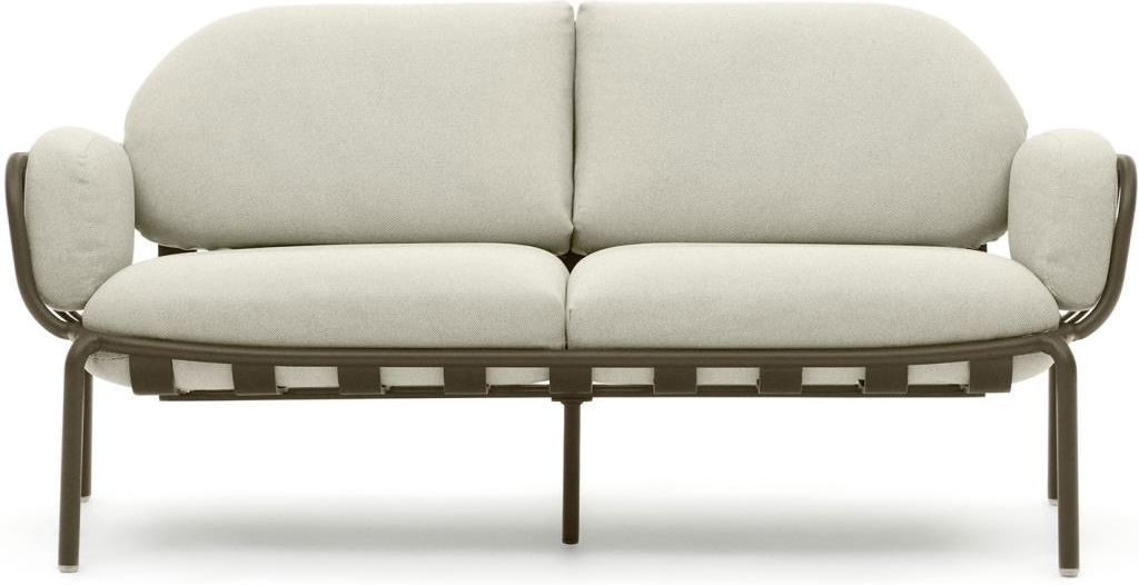 Udendørs -personers Sofa Loungesofa Kave Home Joncols Aluminium Grøn Beige