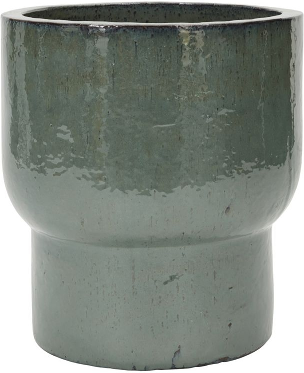 Urtepotte House Doctor Terra Grøn Terracotta Krukke ø50   H55 Cm Frostsikker Med Drænhuller