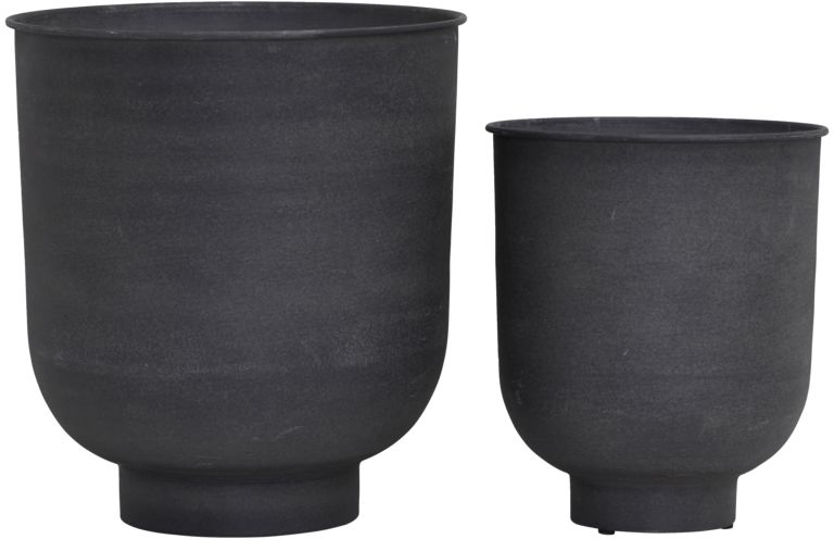 Urtepotter Og Krukker Sæt   House Doctor Vig Grå Jern ø40   H45 Cm