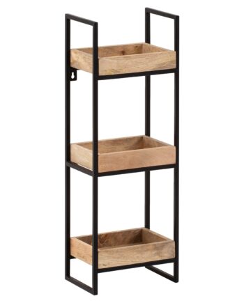 Væghylde 27x77x18 Cm  Massivt Mangotræ Metal  Industriel Stil  Rektangulær Svævehylde  Hængehylde Til Stue  Vægmonteret Bakkehylde Med   Hylder Og Metalramme