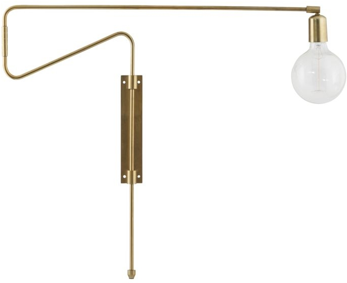 Væglampe House Doctor Swing Asymmetrisk Skulpturel Design   Messingbelagt Jern 70 Cm