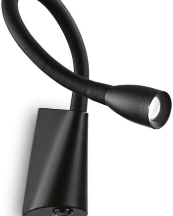 Væglampe Ideal Lux Goose Med Fleksibel Arm Integreret 3w Led 200 Lm Sort