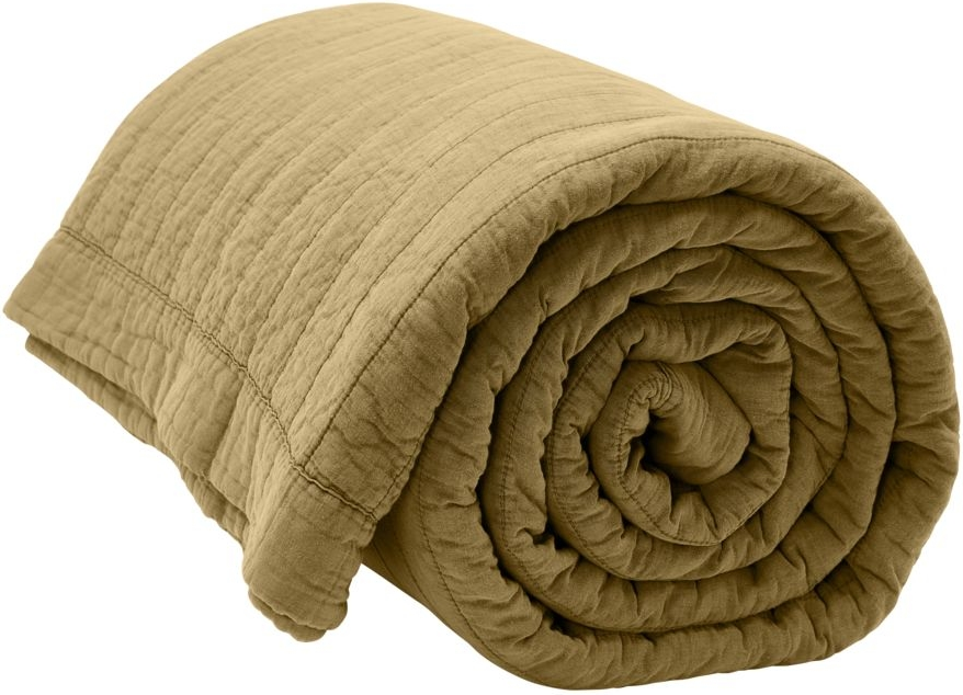Vatteret Sengetæppe Bynord Magnhild Seeds 280x280 Cm Bomuld Polyester Grøn