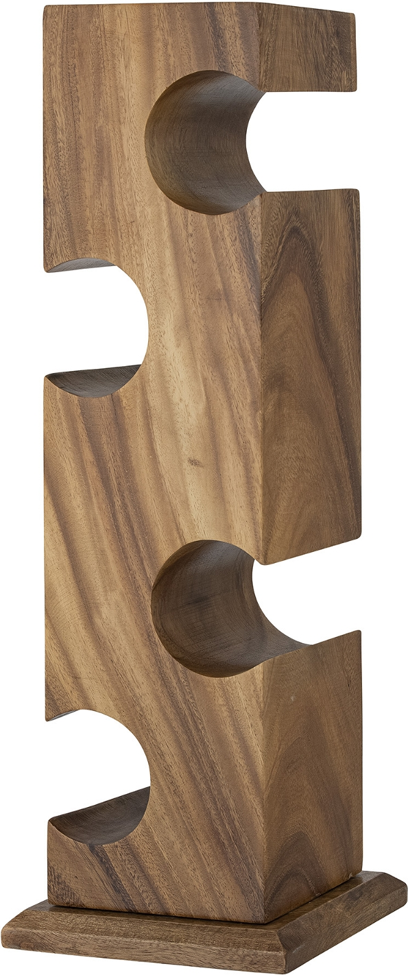Vinreol Bloomingville Ellion Akacietræ Brun Flaskeholder Moderne Design Med Geometriske Udskæringer H58     B20     D20   Cm