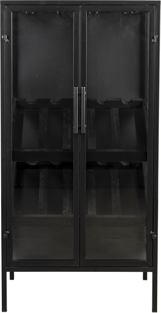 Vinskab Studio White Cabinet Antracit 10 Flasker Glasophæng Til Rækker H103xb35xd52 Cm