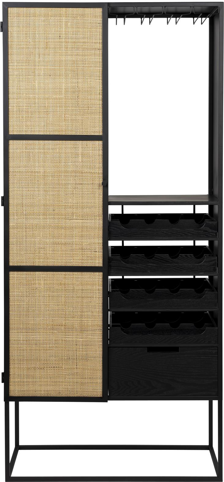 Vinskab Studio White Cabinet Antracit H175xb38xl80 Cm Mdf Og Pulverlakeret Jern