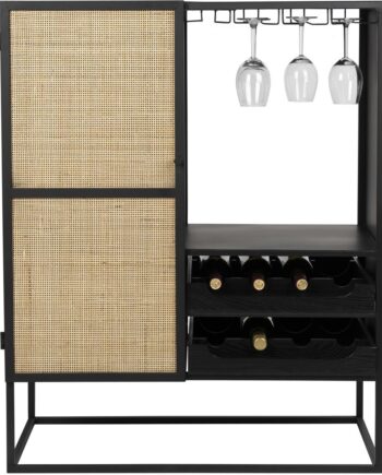 Vinskab Studio White Cabinet Perlemorslakeret Mdf   Jern 80ã 38ã 100 Cm Færdigsamlet
