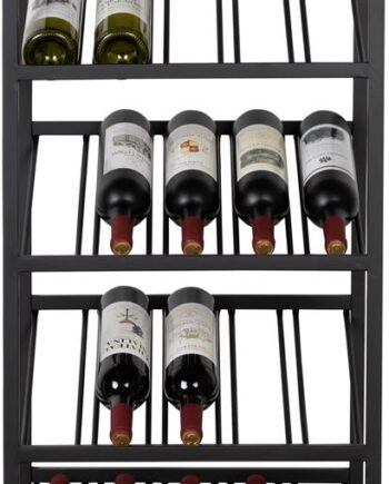Vinskab Zuiver Cantor Antracit Jern   Slank Design Rummer 20 Flasker H180   B48   D35 Cm