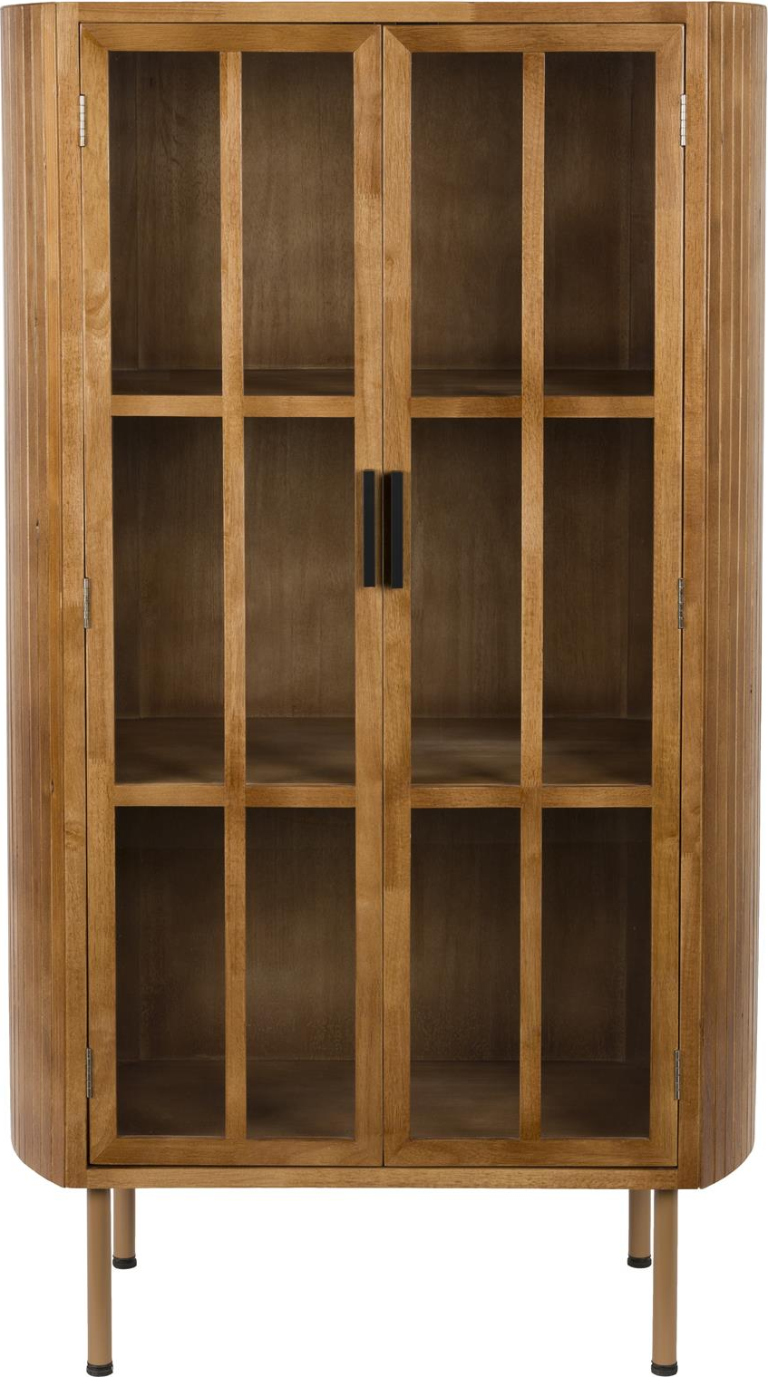 Vitrineskab Udstillingsskab Studio White Yaz   Mørkebrun Gummitræ 140x80x38 Cm