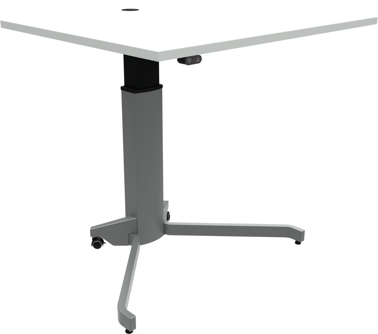 Zennord Zenrise Elektrisk Enkeltben Hæve- Sænkebord Firkantet Hvid Sølv 100x80 Cm Mfc Med Hjul