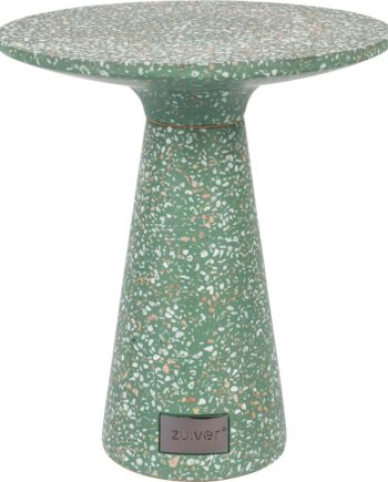 Zuiver Victoria Sidebord Småbord   Terrazzo Støvet Grøn ø41   H47 Cm