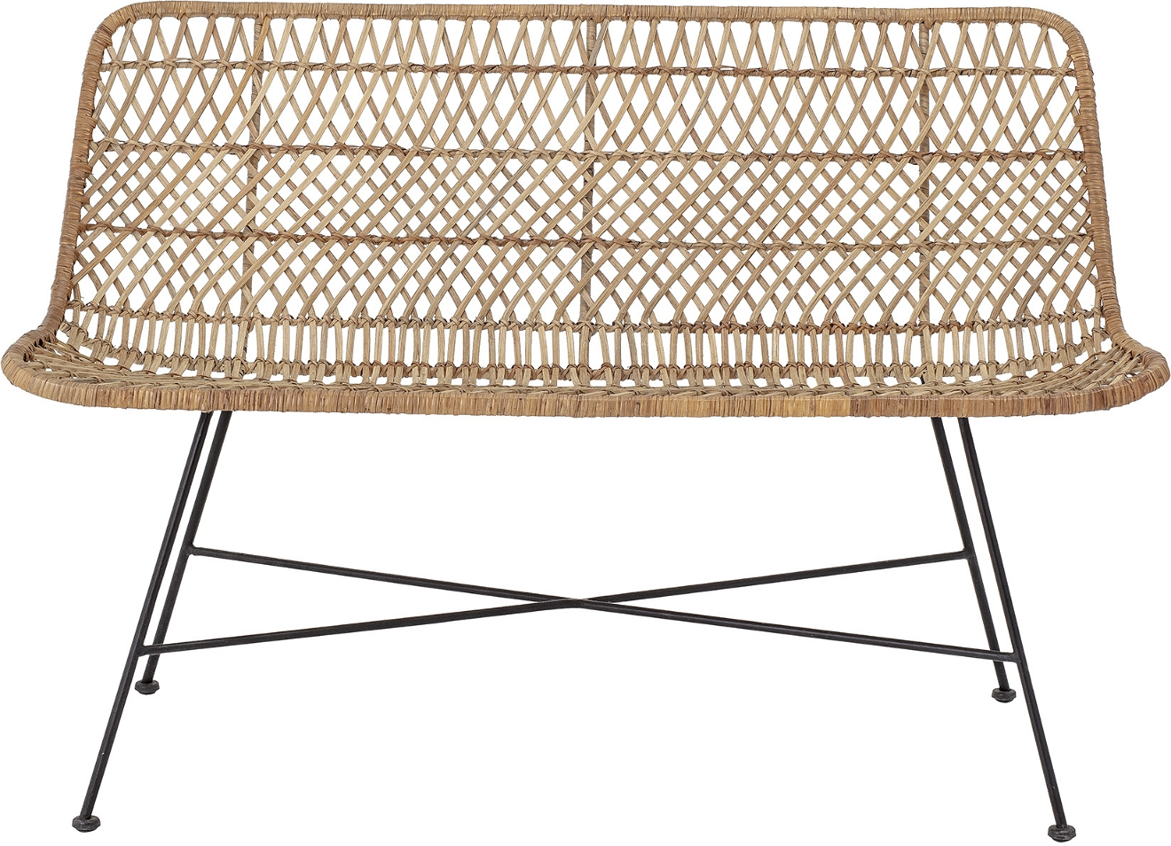 -personers Sofa Bloomingville Hallie Flettet Rattan Natur 120x61x80 Cm