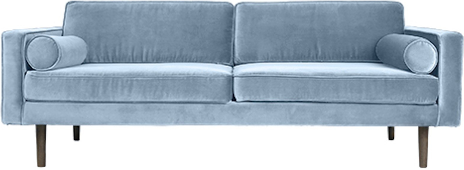 -personers Sofa Broste Copenhagen Wind Blå Polyester 74x88x200 Cm