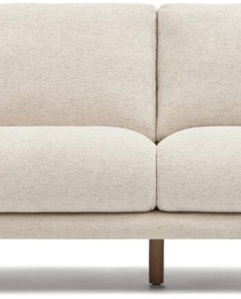 -personers Sofa Kave Home Karin   Beige Chenille    Aftageligt Betræk  Valnødben  L231ã D97ã H92 Cm