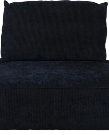 -personers Sofa Zuiver Element Hunter Modulopbygget Kulsort Ribbet Stof Med Pu-skum