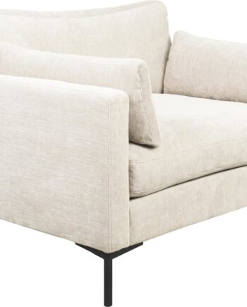 -personers Sofa Zuiver Summer Perlemor Stof Pu-skum Robust Stålstel H82xb125xl101cm