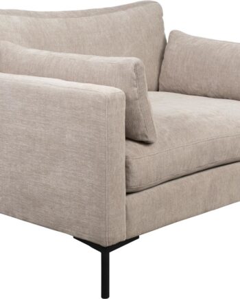 -personers Sofa Zuiver Summer Stenlysgrå Stof Med Pu-skum Og Stålben