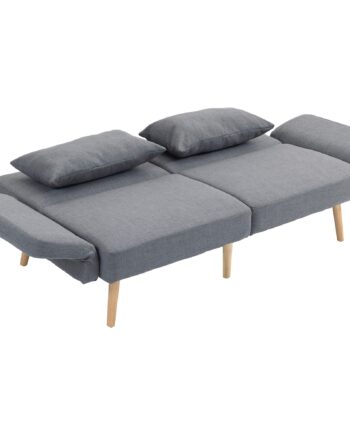 -personers Sovesofa  Gæsteseng Med Dobbeltseng  Op Til 240 Kg  Foldbare Ryglæn  Træstel  170   83   80 Cm  Grå