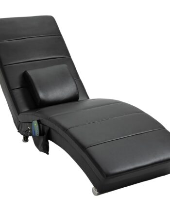 Afslappende Lænestol Med Massagefunktion Ergonomisk Høj Ryglæn Med Massagefunktion Og Hynde Med Zero-  Design Lænestol Kunstlæder Metalskum Sort 58   163   87 Cm