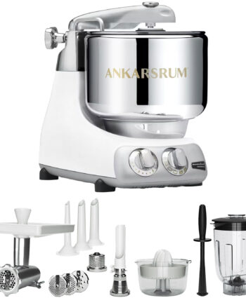 Ankarsrum Akm 6230 Køkkenmaskine   Deluxe Pakke  Blank Hvid