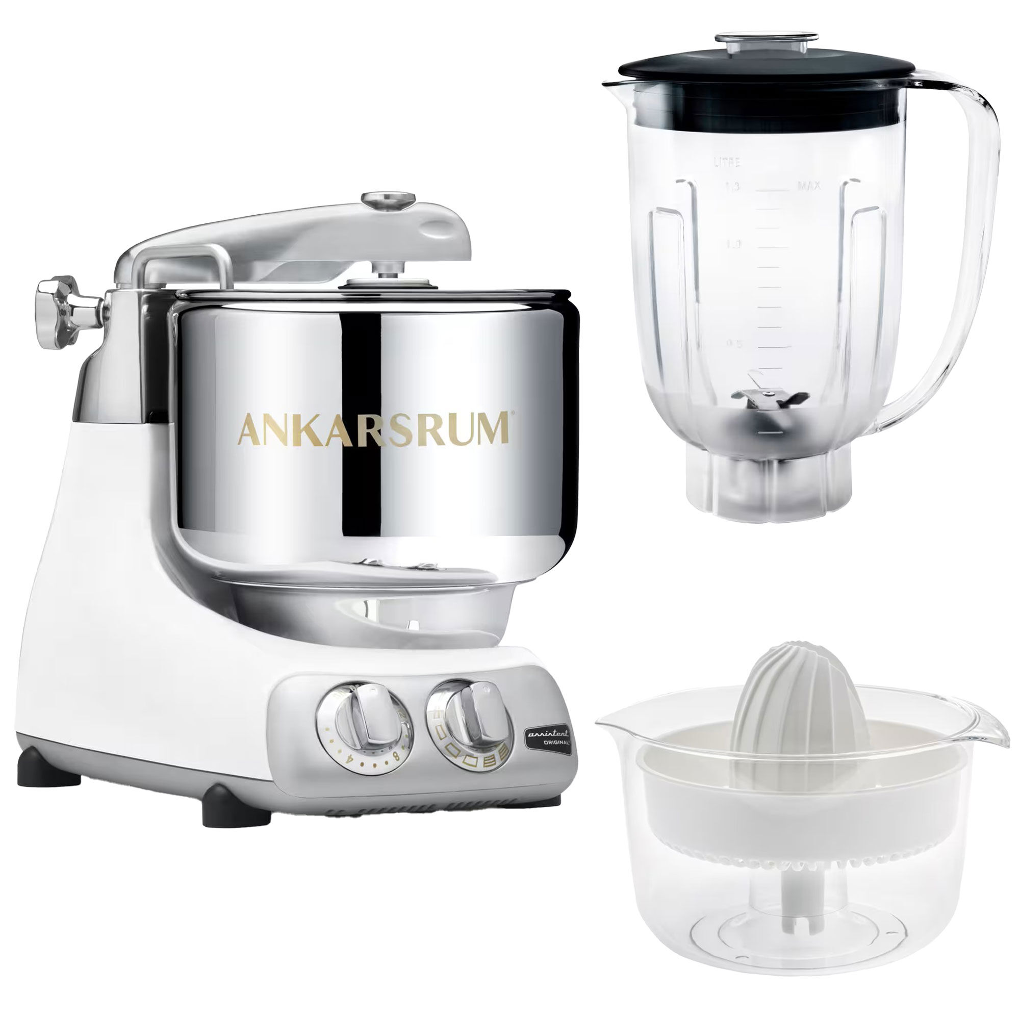 Ankarsrum Assistent Akm6230 Mikserkande Og Citruspresser Glossy White