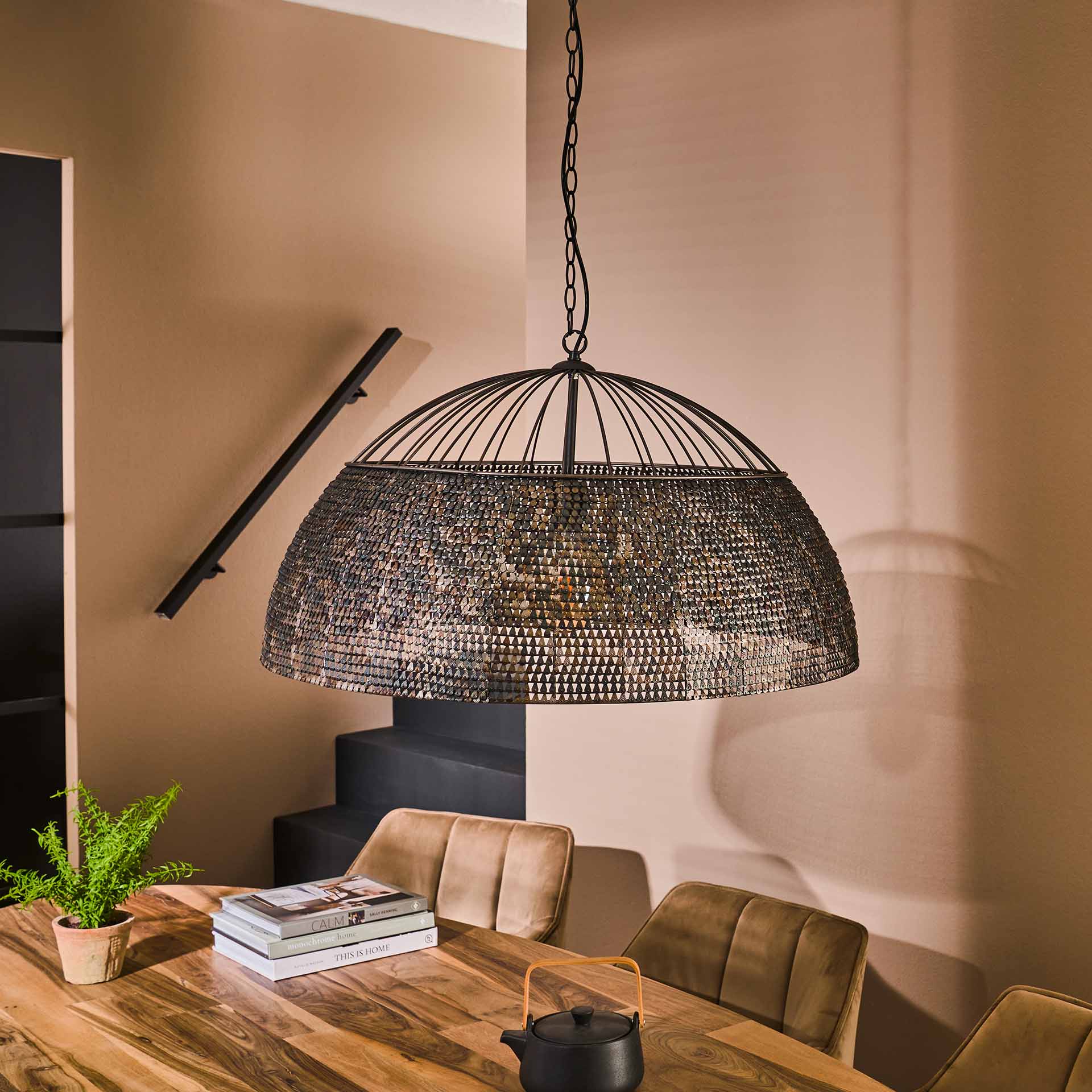 Armor Håndlavet Loftlampe Med En   80 Cm  Skærm  Levering Uden Pære