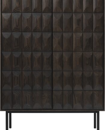 Barskab Nordique Design Latina Espressobrun Massiv Eg Og Metalben  H129ã B90ã D45 Cm