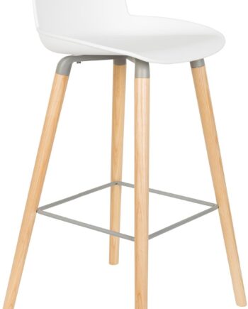 Barstol Zuiver Albert Offwhite Polypropylen Aluminium-asketræ Barkruk H98   Cm