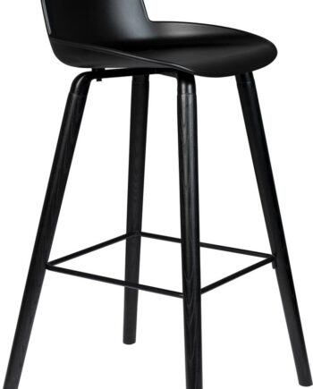 Barstol Zuiver Albert Sort Polypropylen Med Asketræ Og Aluminium H98   Cm