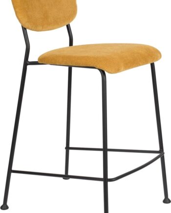 Barstol Zuiver Benson   Karamel Stof Med Sort Stålramme H92ã B46ã D53   Cm