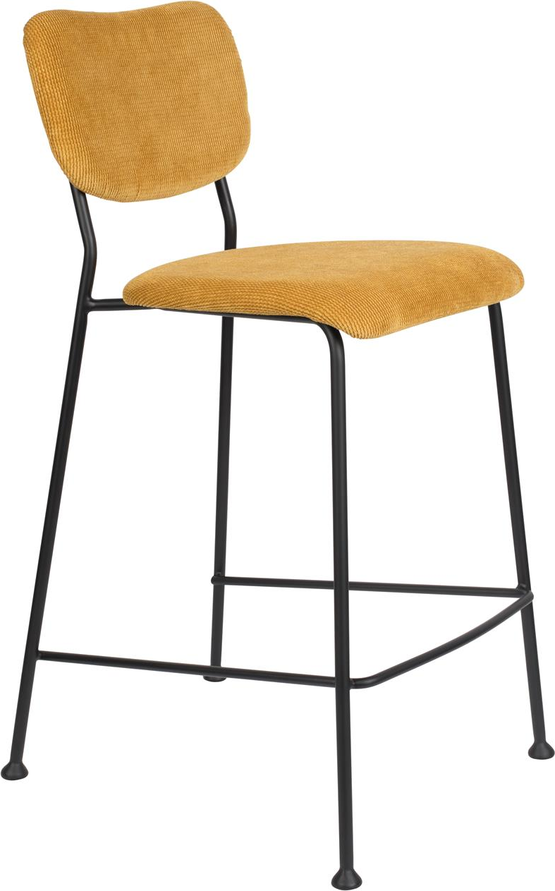 Barstol Zuiver Benson Karamel Stof Med Sort Stålramme H92ã B46ã D53 Cm