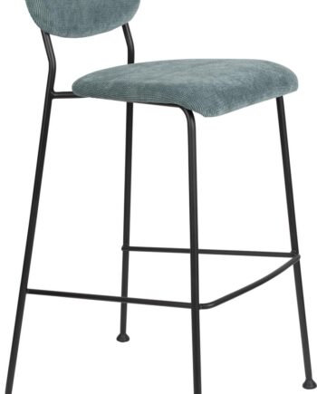 Barstol Zuiver Benson   Mørkegrå Polstret Stof Med Sort Stålstel H102ã B48ã D55   Cm