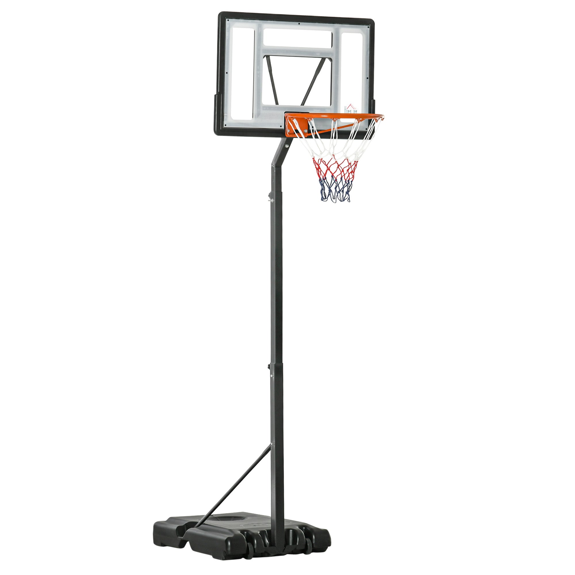 Basketballstativ Med Hjul Rullelig 210-260 Cm Højdejusterbar Basketballkurv Med Stativ Egnet Til Indendørs Og Udendørs Brug Stål Plastik Sort