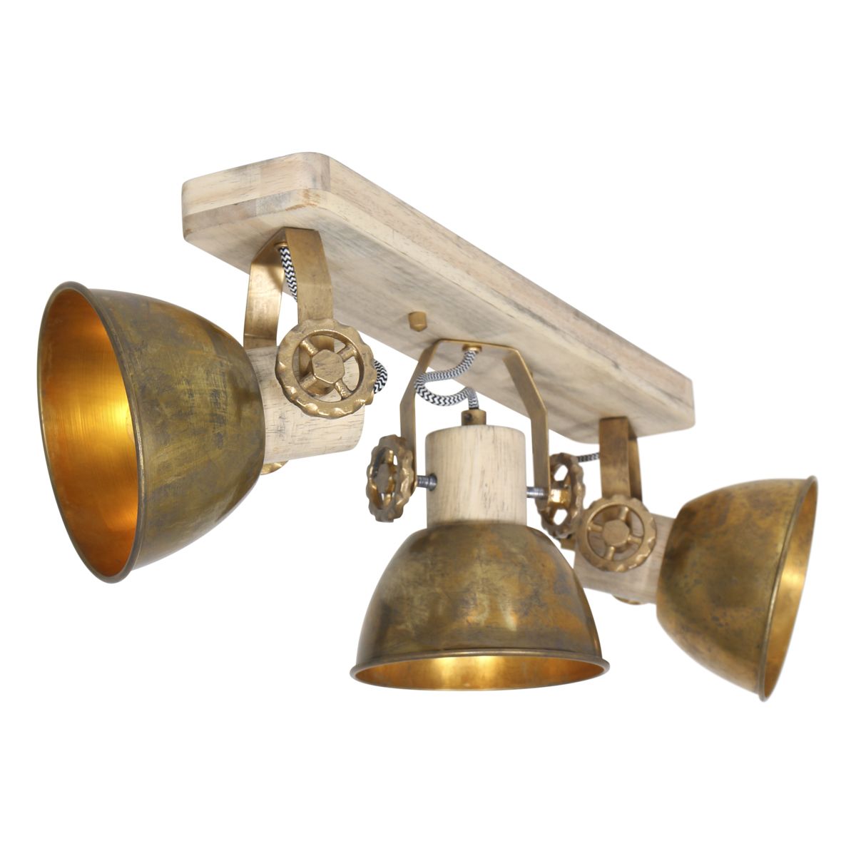 Bates Spotlampe Med Tre Skærme   Fem Forskellige Finish Metal Bronze