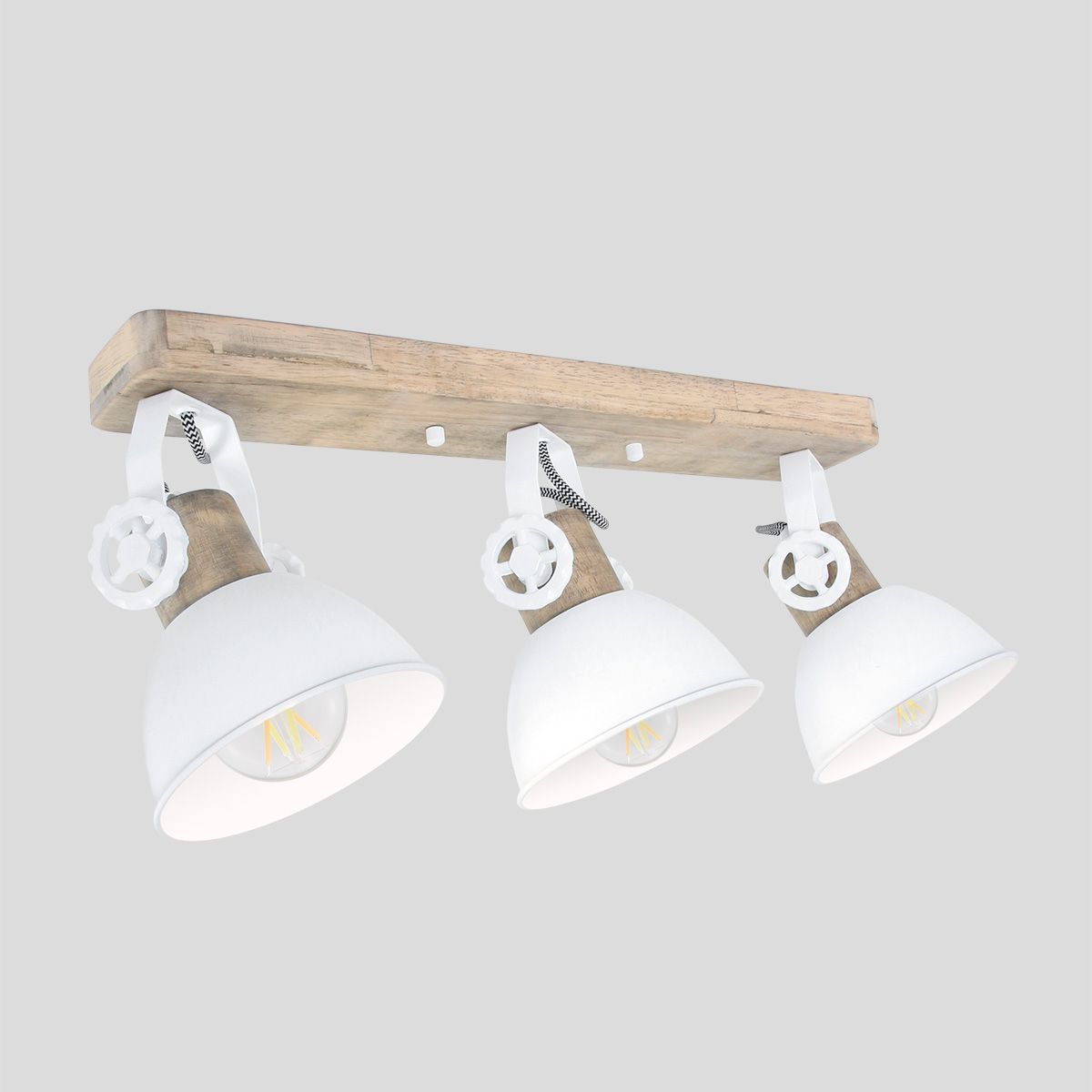 Bates Spotlampe Med Tre Skærme   Fem Forskellige Finish Metal Hvid