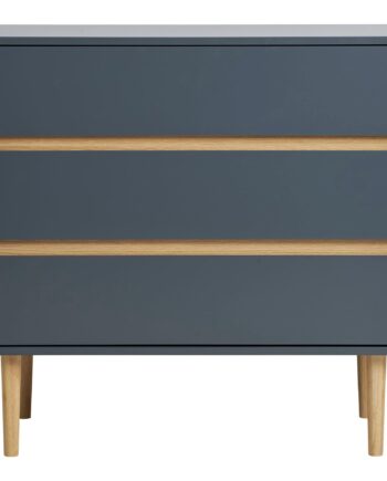 Bisley Kommode Kommode  Malet Træ    Skuffer  Mørkegrå 80x40x80 Cm