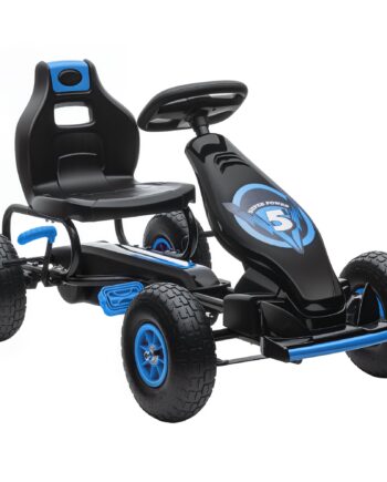 Børne Gokart Med Pedaler Og Justerbart Sæde  Indendørs Og Udendørs  Fra   år  Blå Og Sort  121   58   61 Cm