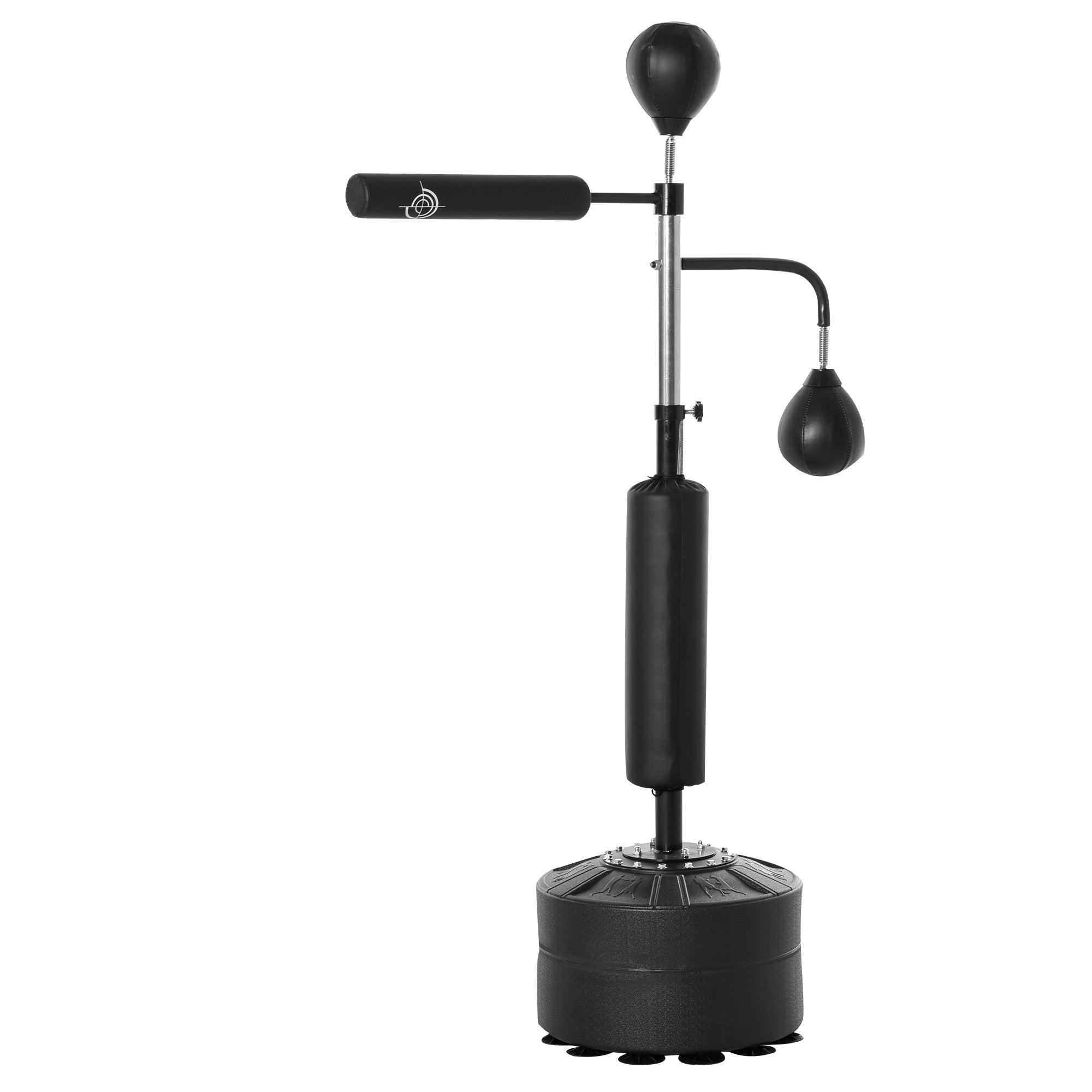 Boksestand Stående Boksetræner Med Speed Balls Reflex Bar Og Sugekop Base 160-230cm Højdejusterbar Velegnet Til Voksne Og Teenagere Sort