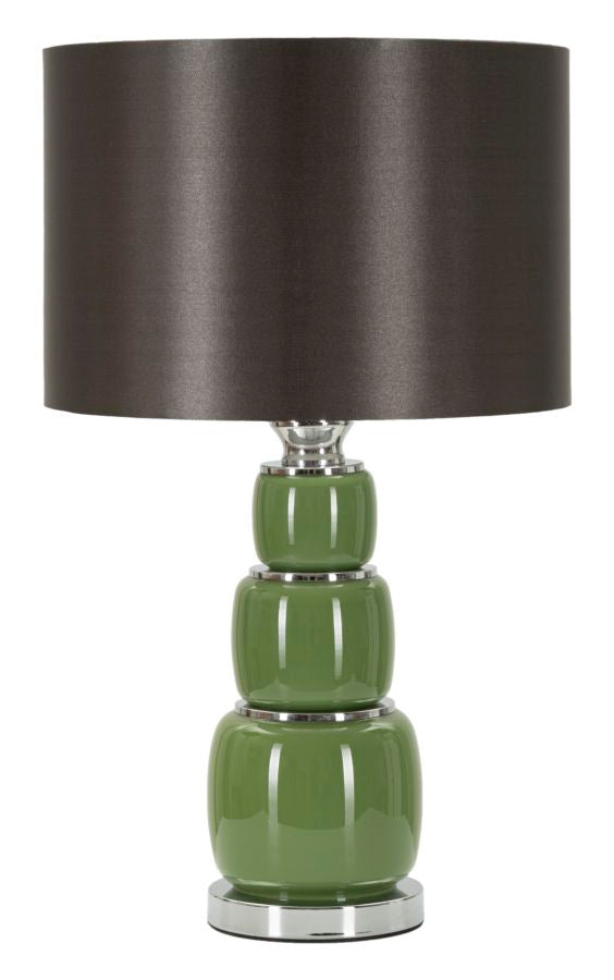 Bordlampe   Glas  Jern Og Stof   32x5x55 Cm