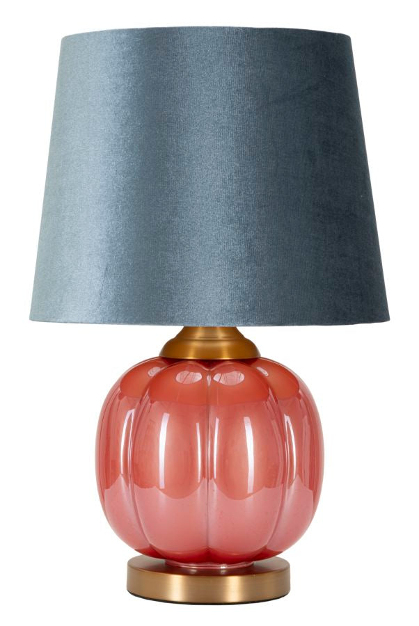 Bordlampe   Glas  Jern Og Stof   32x5x50 Cm