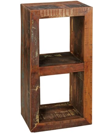 Calcutta Reol 45   35   90 Cm  Massiv Træhylde Med   Niveauer  Kubeformet Sidebord Til Stuen  Fritstående Hylde   Shabby Chic-stil