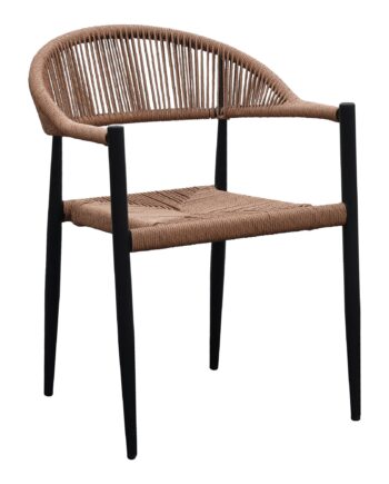 Canari Spisebordsstol Spisebordsstol  Aluminium Pe Rattan  Natur  Sort Stel  Sæt Af   Stk