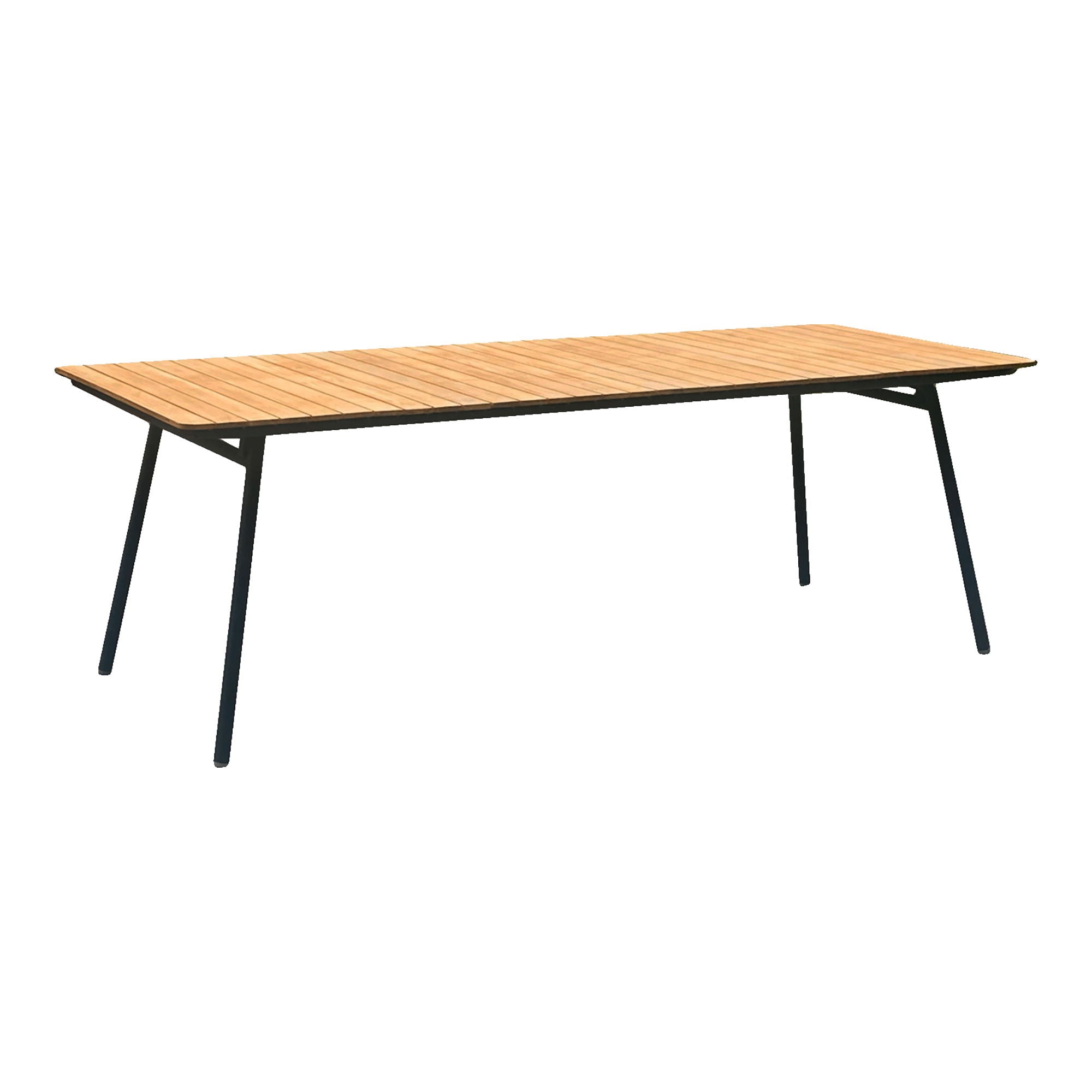 Cleveland Spisebord Spisebord  Teak Bordplade  Natur  Sorte Ben 90x220x74 Cm