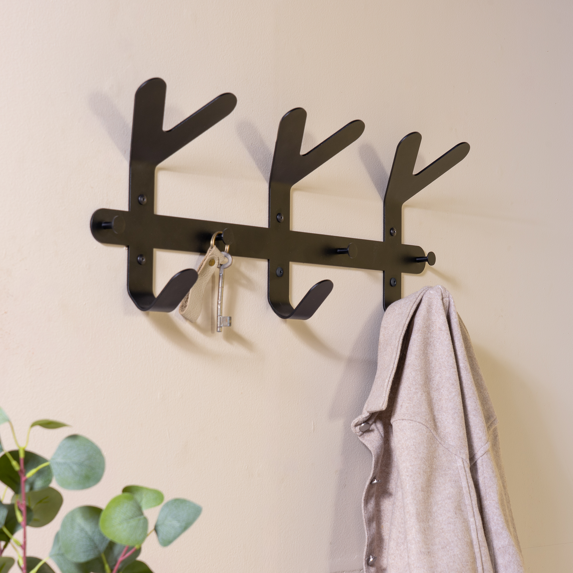 Compacto Knagerække   Sort Metal  Bredde 66 Cm