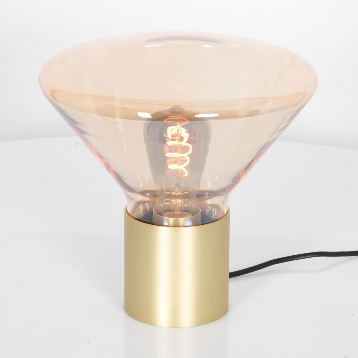 Costa Bordlampe   Metal Og Glas Metal Messing
