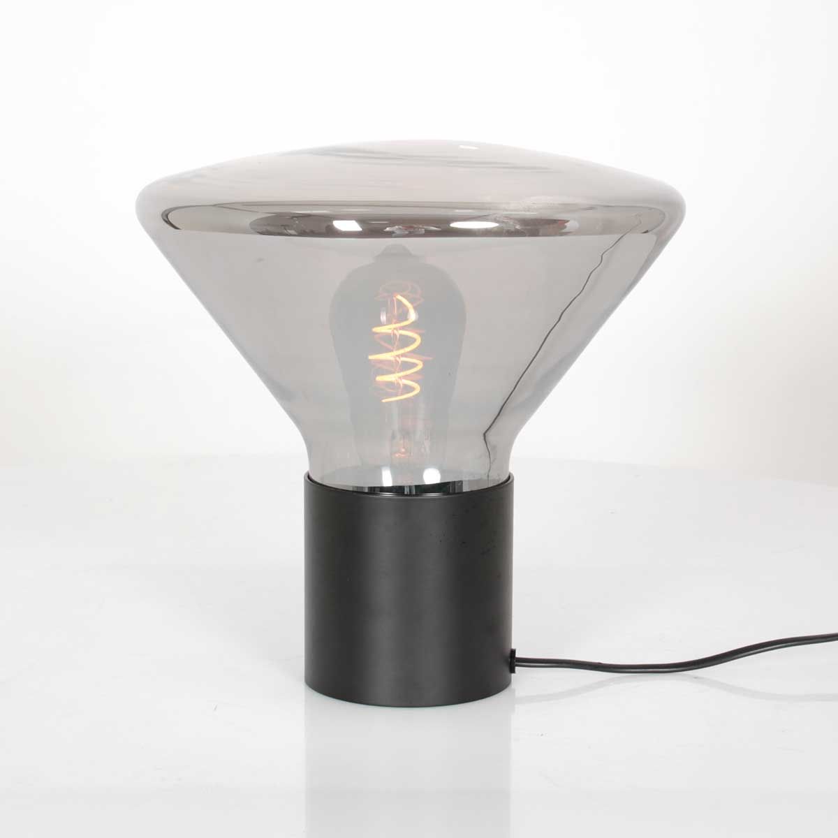 Costa Bordlampe   Metal Og Glas Metal Sort