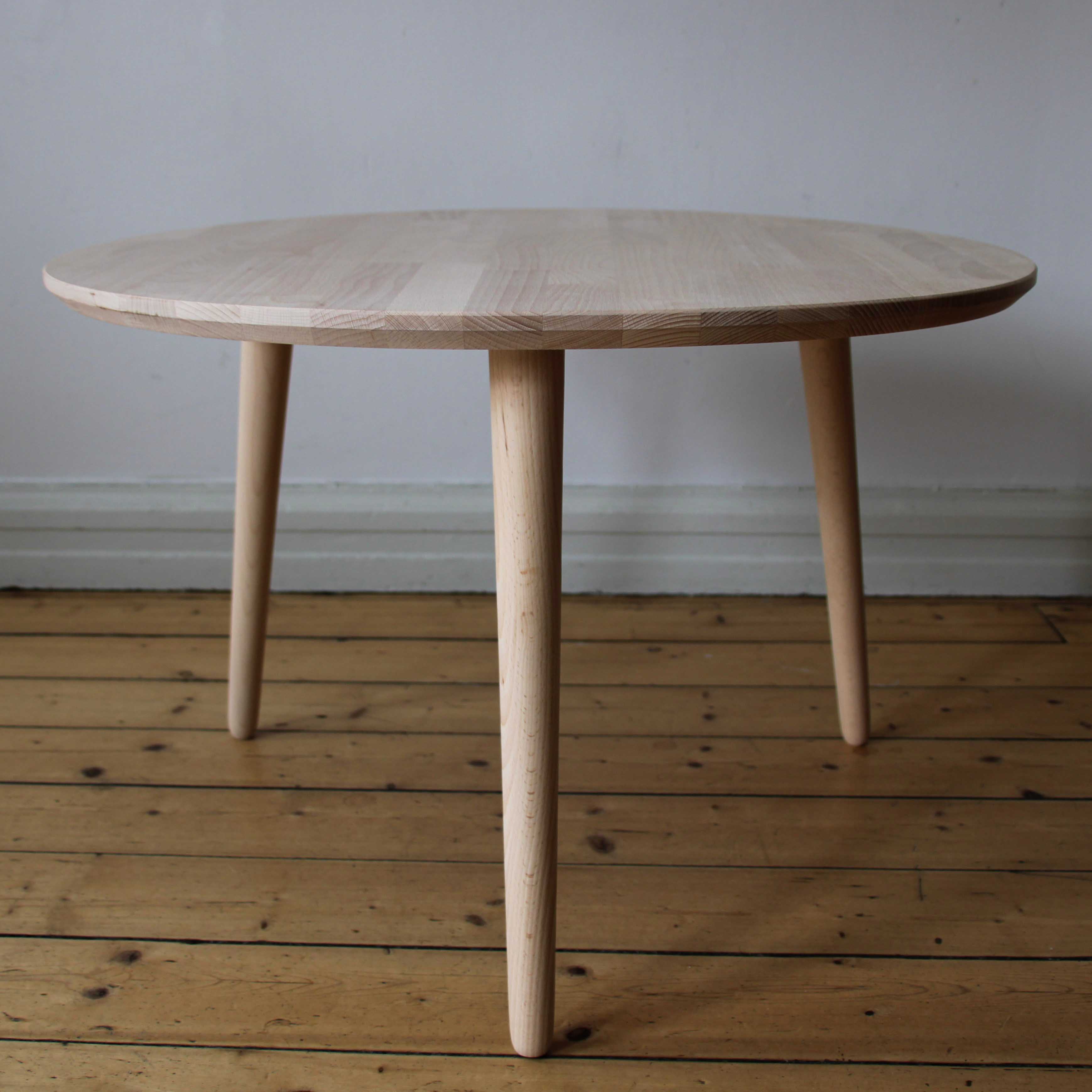 Ct 10 Sofabord   Massiv Eg Og Diameter 60 Cm Højde 40 Cm Ubehandlet