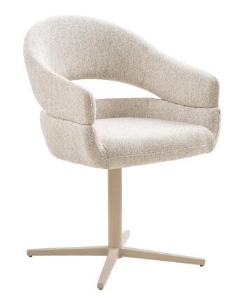 Dover Spisebordsstol Spisebordsstol Med Drejefod  Beige Meleret  Sandfarvede Ben Hn1015  Sæt Af   Stk