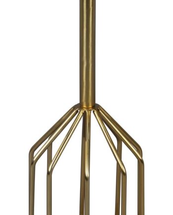 Dutchbone Salerno Sidebord  Småbord   Massiv Gråbrun Marmor Med Gylden Stålbase ø25   H56 Cm