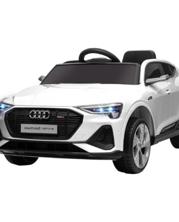 Elektrisk Børnebil 12v Elbil Audi  -tron Elbil Med Fjernbetjening  Sikkerhedssele  Musik  Mp3 Usb Tf  Børnebil Til Børn  -  år   -  Km    Hvid